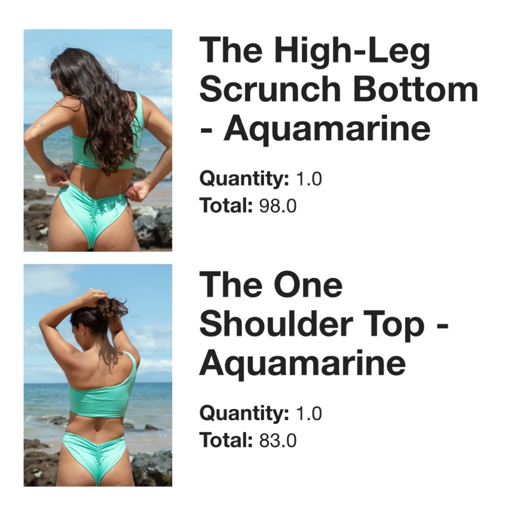 Londre Bodywear Aquamarine High-Leg Scrunch Bikini Set